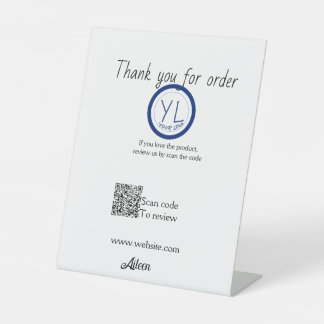 Google review business logo website scan QR code Reclamebord Met Voetstuk