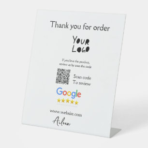 Google review business logo website scan QR-code Reclamebord Met Voetstuk