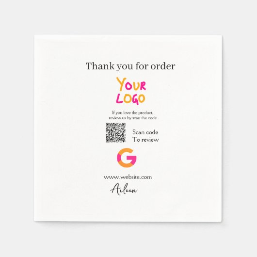 Google review business logo website scan QR code Servet (Voorkant)