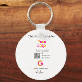 Google review business logo website scan QR code Sleutelhanger (Achterkant)