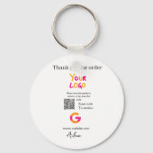 Google review business logo website scan QR code Sleutelhanger (Achterkant)