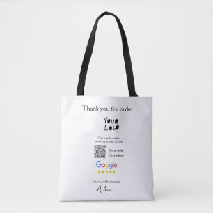 Google review business logo website scan QR-code Tote Bag