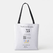 Google review business logo website scan QR-code Tote Bag (Achterkant)