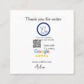 Google review business logo website scan QR code Vierkante Visitekaartje (Achterkant)