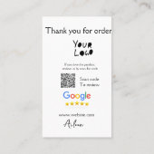 Google review business logo website scan QR-code Visitekaartje (Achterkant)