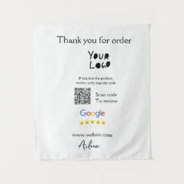 Google review business logo website scan QR-code Wandkleed