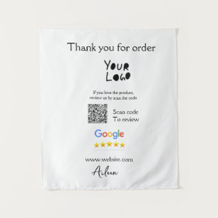 Google review business logo website scan QR-code Wandkleed