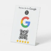 Google Review Business Stand with QR Reclamebord Met Voetstuk (Voorkant)