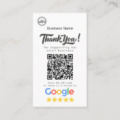 Google Review Card With QR Code Link Template Visitekaartje (Voorkant)