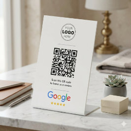 Google Review Eenvoudig Minimaal QR Code Logo Reclamebord Met Voetstuk