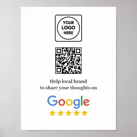 Google Review Feedback QR Moderne Poster (Voorkant)