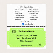 Google Review Gevouwen Kaart QR Sjabloon met Coupo Visitekaartje (Binnenkant ongevouwen)