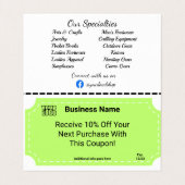 Google Review Gevouwen Visitekaartje met Coupon (Binnenkant ongevouwen)