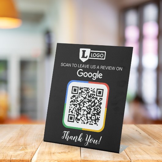 Google Review Kaart aanvragen met Logo en QR-code Reclamebord Met Voetstuk
