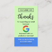 Google Review Kaart aanvragen met Logo en QR-code Visitekaartje (Achterkant)