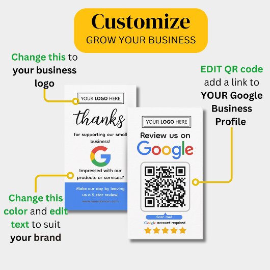 Google Review Kaart aanvragen met Logo en QR-code Visitekaartje