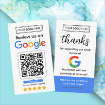 Google Review Kaart aanvragen met Logo en QR-code