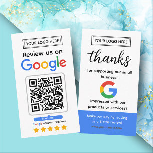 Google Review Kaart aanvragen met Logo en QR-code Visitekaartje