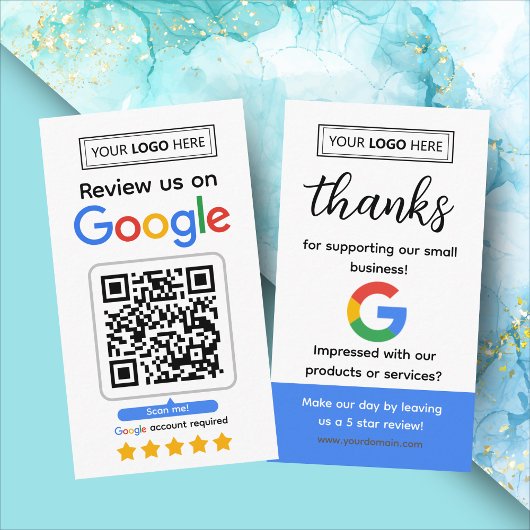 Google Review Kaart aanvragen met Logo en QR-code Visitekaartje