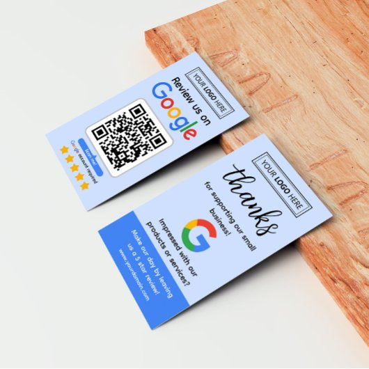 Google Review Kaart aanvragen met Logo en QR-code Visitekaartje
