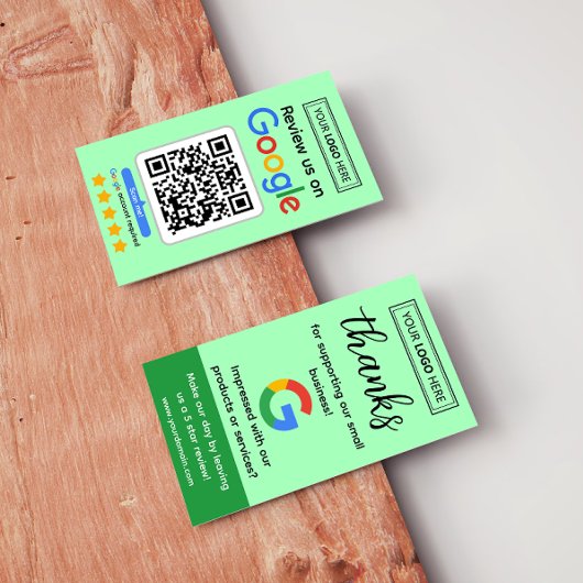 Google Review Kaart aanvragen met Logo en QR-code Visitekaartje