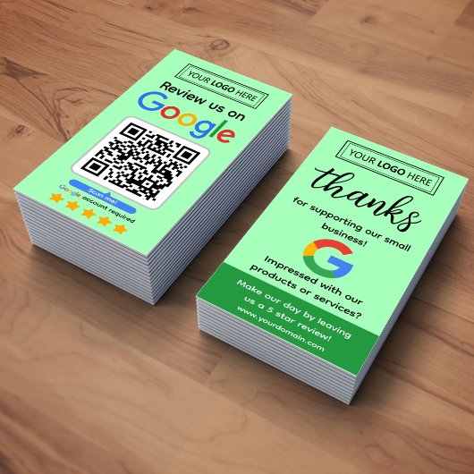 Google Review Kaart aanvragen met Logo en QR-code Visitekaartje