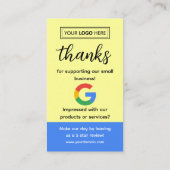 Google Review Kaart aanvragen met Logo en QR-code Visitekaartje (Achterkant)