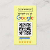 Google Review Kaart aanvragen met Logo en QR-code Visitekaartje (Voorkant)