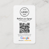 Google Review Kaart aanvragen met Logo en QR-code Visitekaartje (Voorkant)