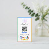 Google Review Kaart met Coupon Cutoff & QR Code Visitekaartje (Staand voorkant)