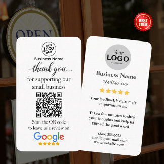Google Review Kaart met QR Code Link Sjabloon Visitekaartje