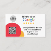 Google Review Kaart met QR Code Link Sjabloon Visitekaartje (Voorkant)