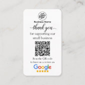 Google Review Kaart met QR Code Link Sjabloon Visitekaartje (Voorkant)
