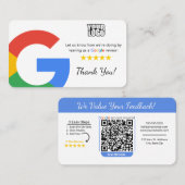 Google Review Kaart Sjabloon met QR Code Link Visitekaartje (Voorkant / Achterkant)