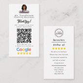 Google Review Kaart Sjabloon voor kleine bedrijven Visitekaartje (Voorkant / Achterkant)