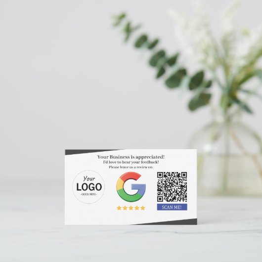 Google Review Kaart Visitekaartje (Staand voorkant)