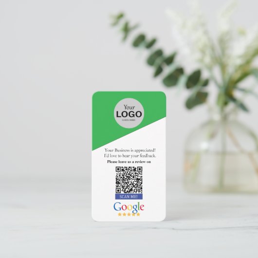 Google Review Kaart Visitekaartje (Staand voorkant)