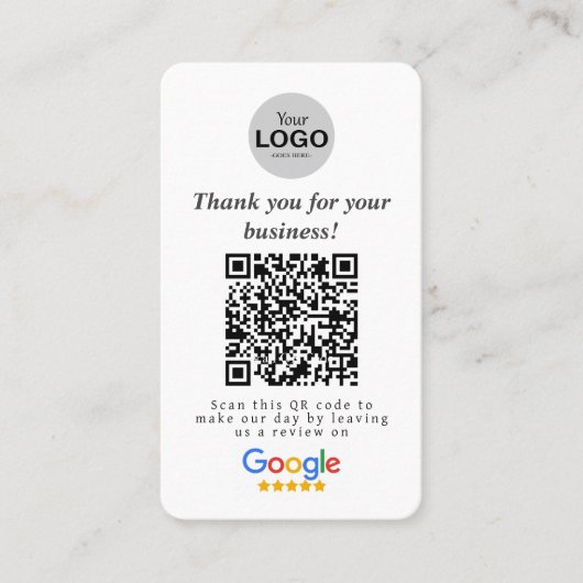 Google Review Kaart Visitekaartje (Voorkant)