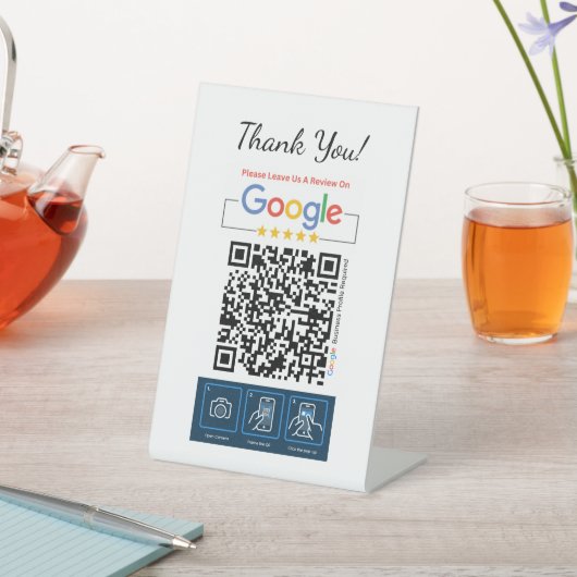 Google Review Kaart voetstuk teken met QR-code Reclamebord Met Voetstuk (Insitu)