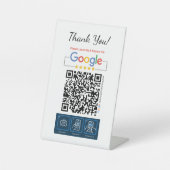 Google Review Kaart voetstuk teken met QR-code Reclamebord Met Voetstuk (Voorkant)
