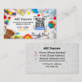 Google Review Kaart voor kinderopvang met QR-code Visitekaartje (Voorkant / Achterkant)