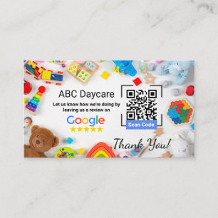 Google Review Kaart voor kinderopvang met QR-code Visitekaartje