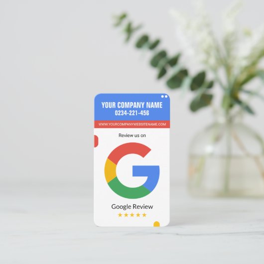 Google Review Kaart Voor veel bedrijven Visitekaartje (Staand voorkant)