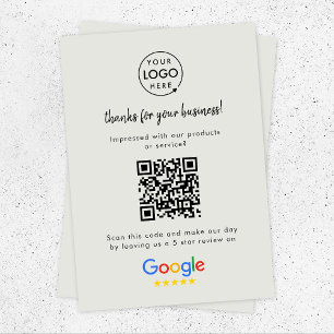 Google Review Link   QR-code Grijze zakelijke Revi Informatiekaartje