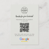 Google Review Link | QR-code Grijze zakelijke Revi Informatiekaartje (Voorkant)