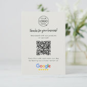 Google Review Link | QR-code Grijze zakelijke Revi Informatiekaartje (Staand voorkant)