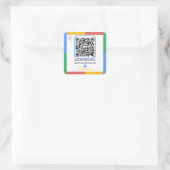 Google Review Link QR Code | Review op Google Vierkante Sticker (Tas)