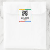 Google Review Link QR Code Vierkante Sticker (Tas)