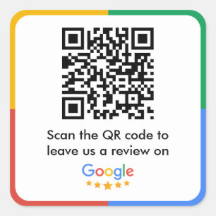 Google Review Link QR Code Vierkante Sticker