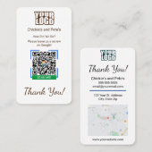 Google Review met Map & QR Code Link Sjabloon Visitekaartje (Voorkant / Achterkant)